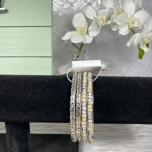 🆕 Color Brand Silver Four Bracelet Set